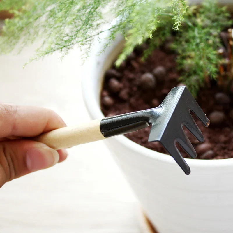 Mini outils de jardin en trois pièces, pelle multifonctionnelle, râteau pour plantes domestiques, ameublir le sol