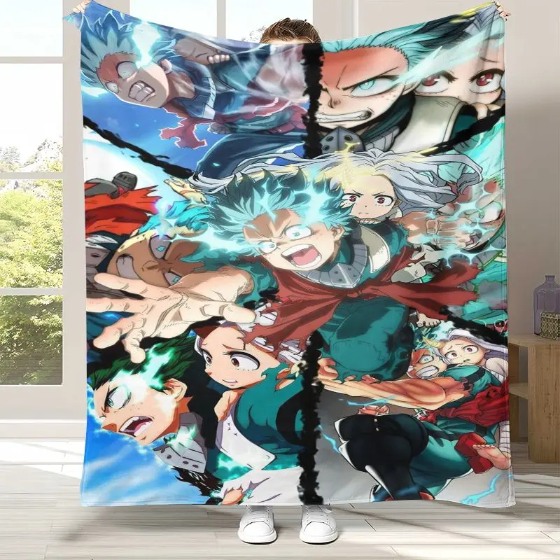 My Hero Academia Anime Cartoon Flannel Blanket,Ultra Soft Warm Plush Throw for Home Bedroom Bed Sofa Cover Camping Picnic gift
