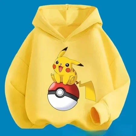 

Pikachu dessin animé mignon imprimé garçon fille chandails à la mode chaud décontracté confortable sweats à capuche pour l'hiver