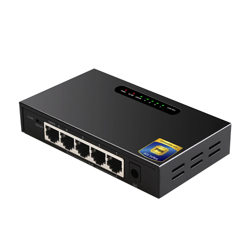 5포트 1000Mbps 비관리형 PoE 스위치 4포트 1G PoE + 1포트 업링크 이더넷 스위치