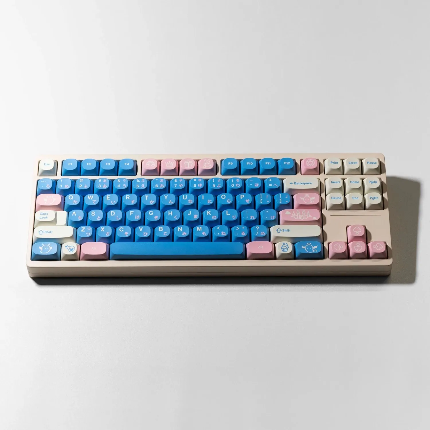 1 Set GMK Gift Keycaps PBT Dye Sublimation Blue Pink White Key Caps MA Profile Lightproof Keycap For MX Switch Keyboard 60 80 87