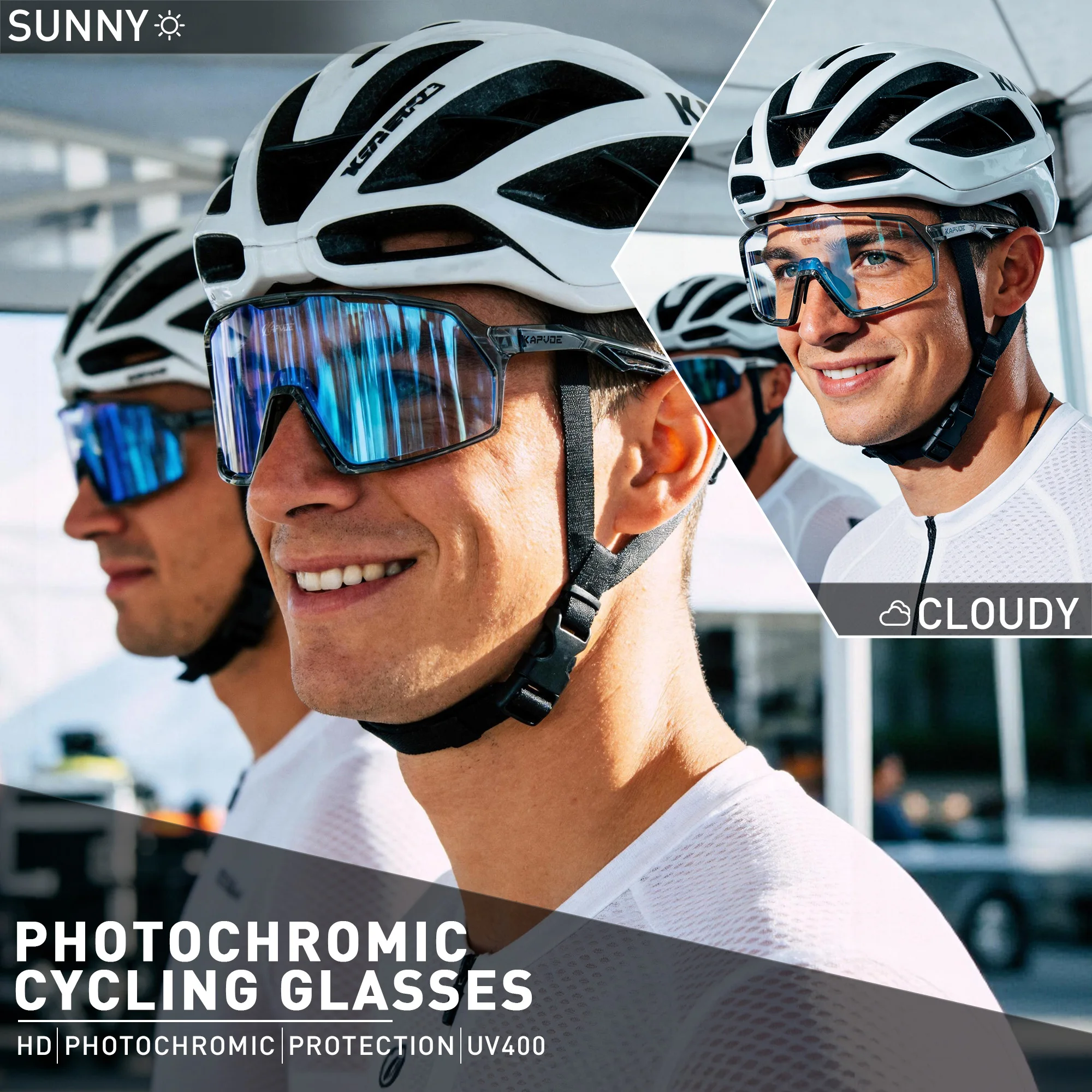 Kapvoe Photochromic Sunglasses Man MTB Climbing Glasses Outdoor Sports Bike Cycling Glasses Women Driving Bicycle Goggles UV400