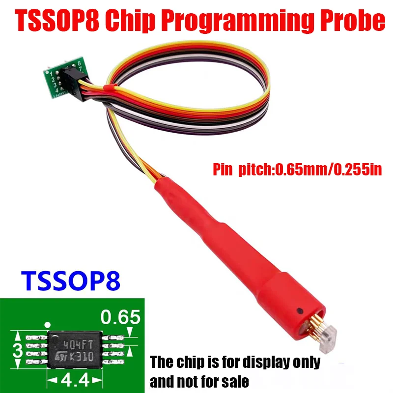 1 PCS TSSOP8 Programming Reading Test Probe for 3*4.4mm Chips, Microchip Pogo Pin, Car Instrument Program Download Cable