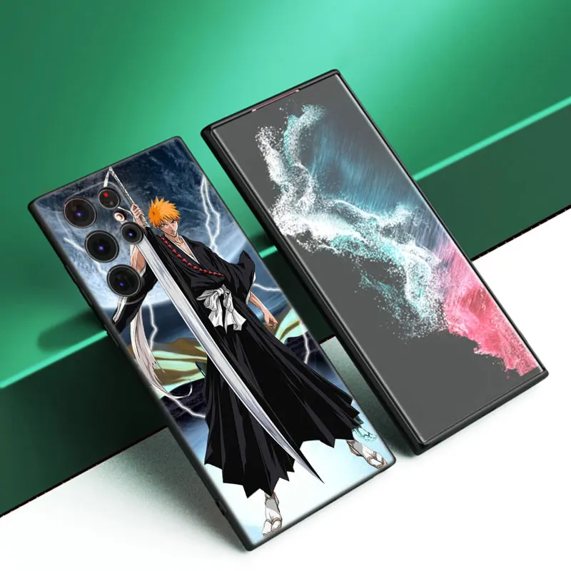 Anime BLEACHS Black Silicone Phone Case For Samsung Galaxy S23 S21 S20 FE S24 S22 Ultra S10E S10 S9 S8 Plus image 6