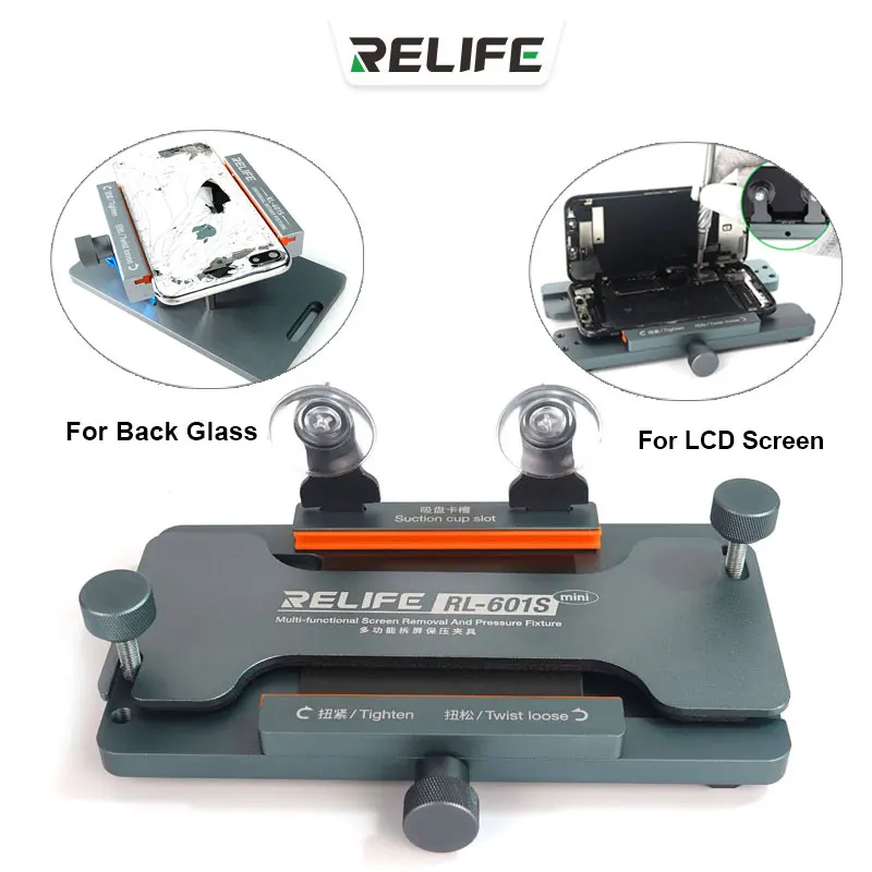 RELIFE RL-601S Mini Multi-function Dismantling Screen and Pressure Holding Fixture Back Cover Glass Clamping for Phone