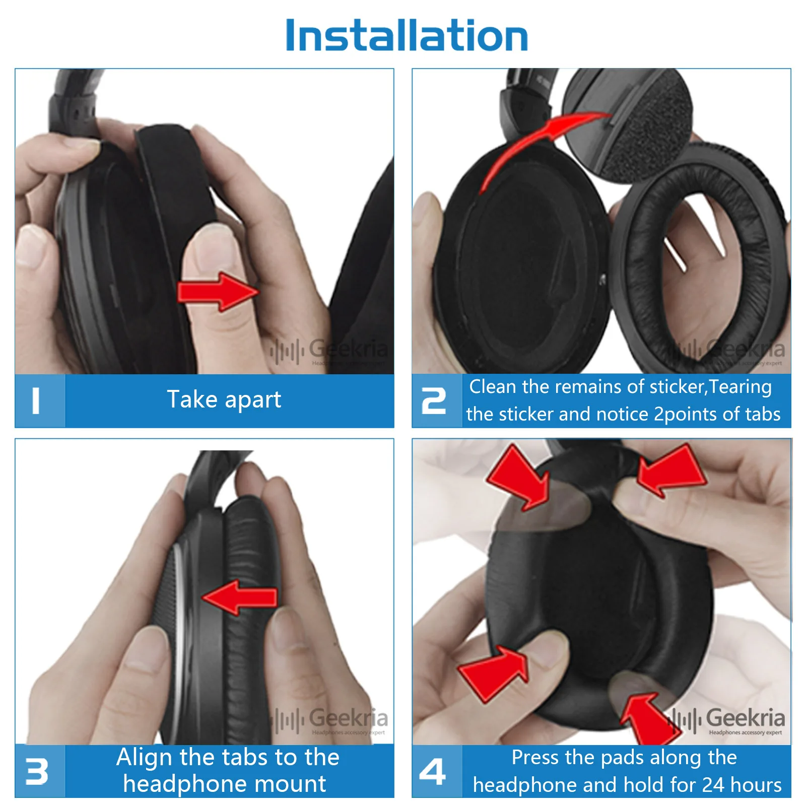 Geekria Earpads for Sennheiser HD380 PRO PC350 PXC350 PXE350 HME95 Headset Replacement Headphones Protein Leather Ear Pads Cover
