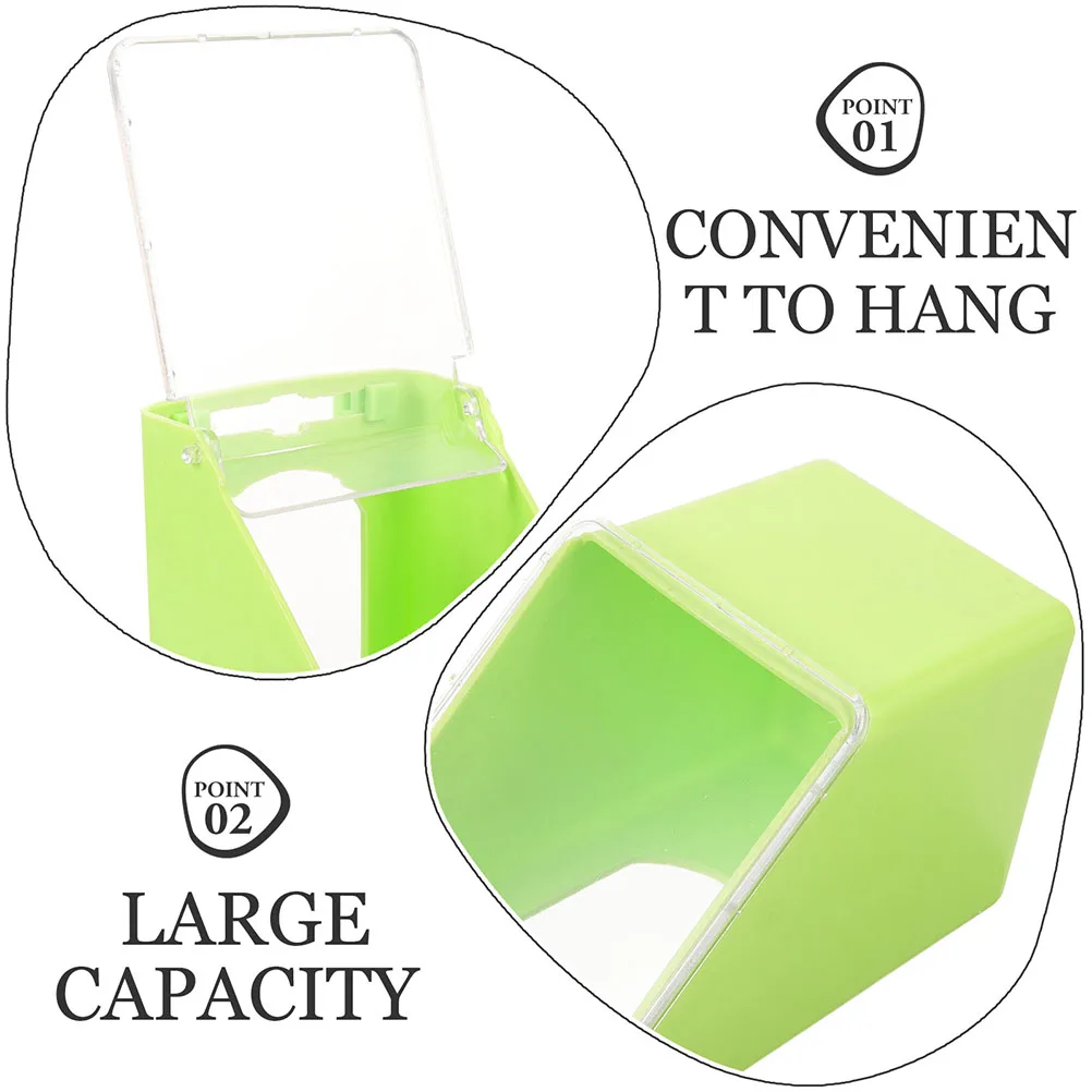 

2Pcs Green Single Hole Hanging Box Large Capacity Bird Food Container Pigeon Feeder Cage Accessories Plastic Feeders Pet