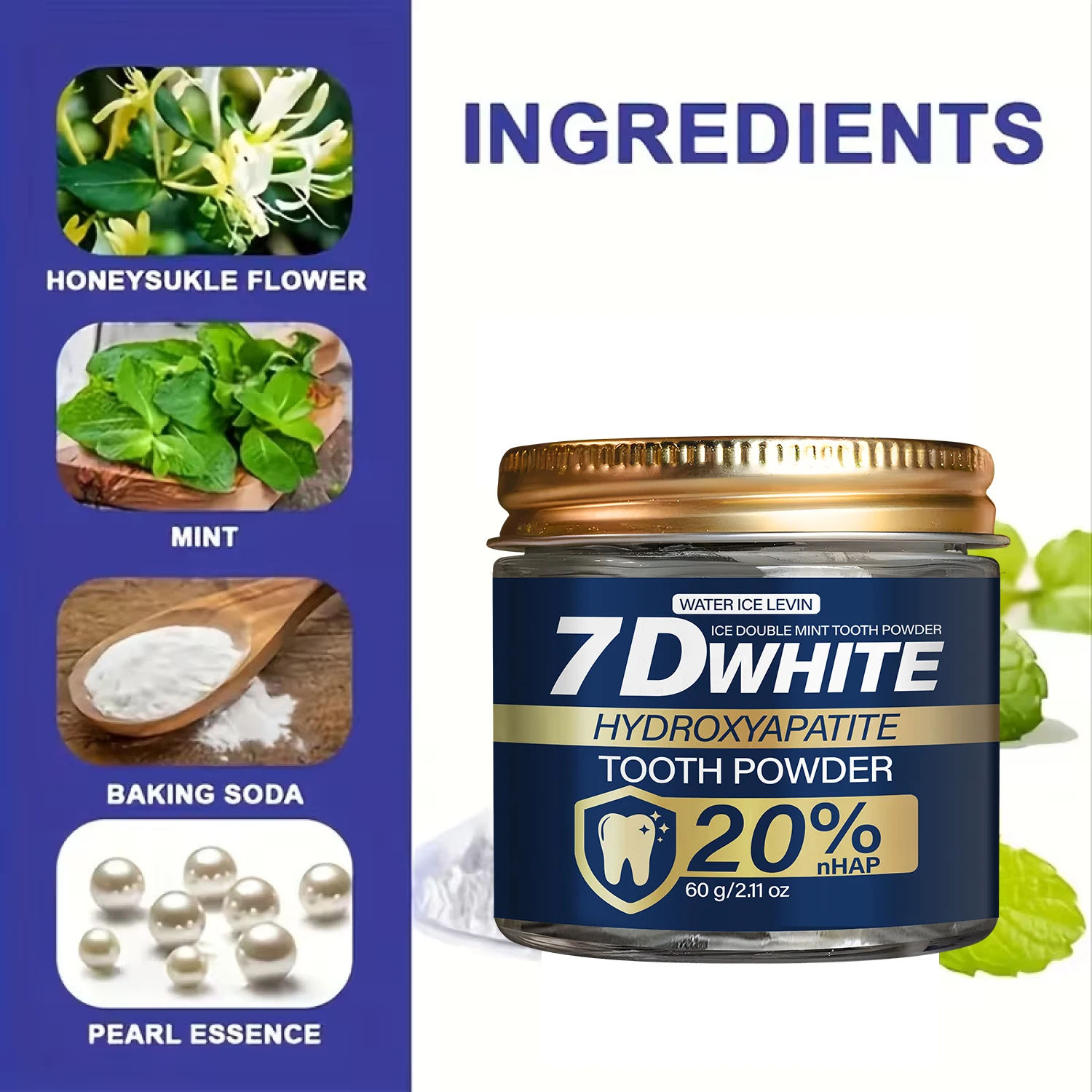 ผงขัดฟันไฮโดรซีอะพาไทต์ 7D สีข - Teeth Whitening Oil Pulling บทวิจารณ์และราคา