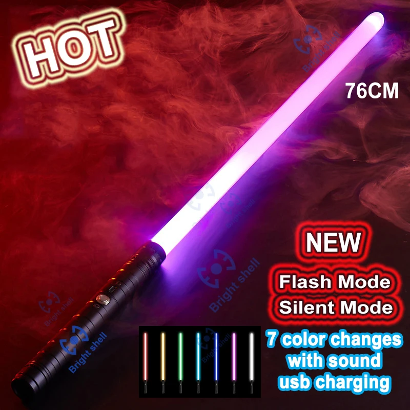 Metalen Lightsaber Laser Zwaard Speelgoed RGB Light Sabre 7 Kleurverandering Kids Soundfonts Force FX FOC Blaster Speelgoed Jedi Laser Zwaard Gift