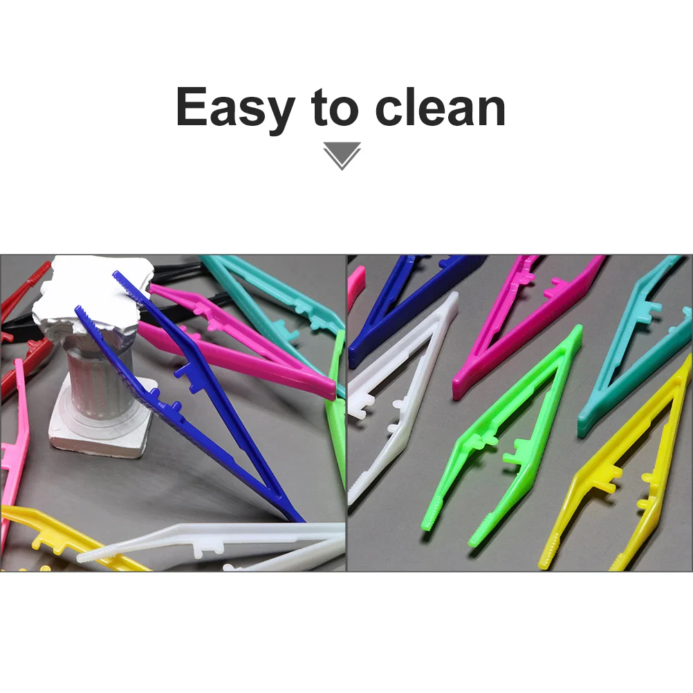 Disposable Tweezers Plastic Plier Crafting Eyelash Tweezer Fake Eyelashes Tweezer Eyelid Tweezer Eyebrow Clip 10.5cm