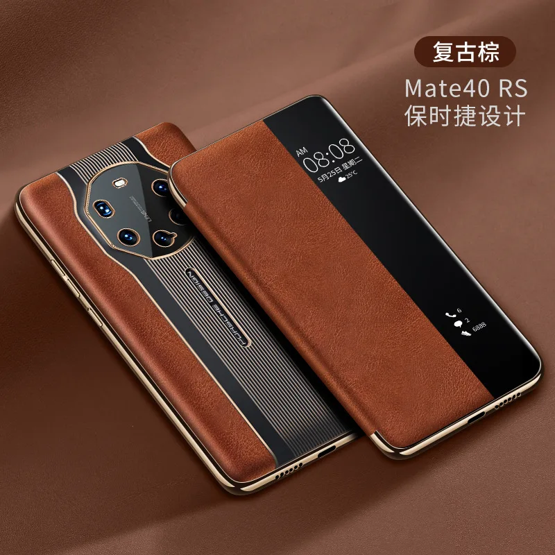 

XOOMZ для Huawei Mate 40, RS Porsche, дизайн, чехол для мобильного телефона, кожаный откидной чехол, натуральная воловья кожа, винтажный невидимый магнитный чехол