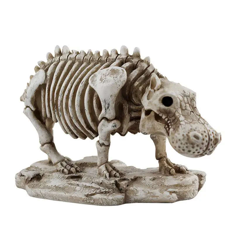 

Animal Skeleton Decor Hippo Shape Small Skeletons Figurines Halloween Decor For Indoor Outdoor Decorative Prop For Haunted