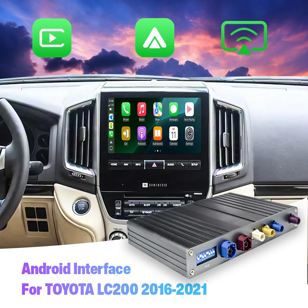 NewFor TOYOTA Land Cruiser 200 2016-2021 Wireless Android Interface with CarPlay Android Auto Qualcomm 2-Year Warranty Binarytek