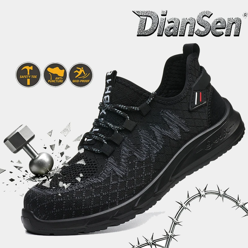 

Soft Upper All-Season Casual Footwear Steel Toe Work Safety Shoes Men Anti-smash Anti-Puncture Outdoor Breathable Work Shoes