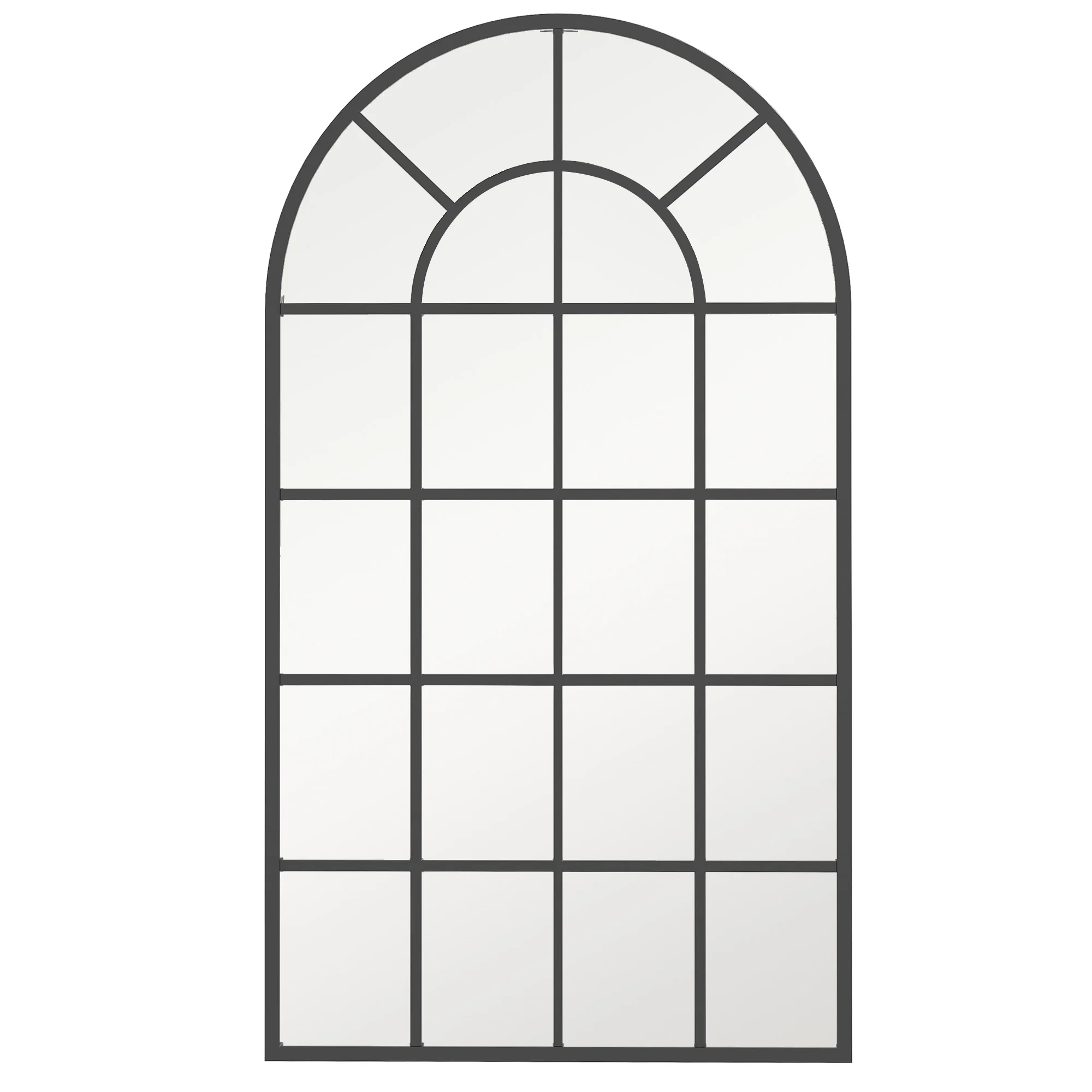 Homcom decoratieve wandspiegel 65x110 cm metalen raamspiegel voor woonkamer slaapkamer entree moderne stijl zwart