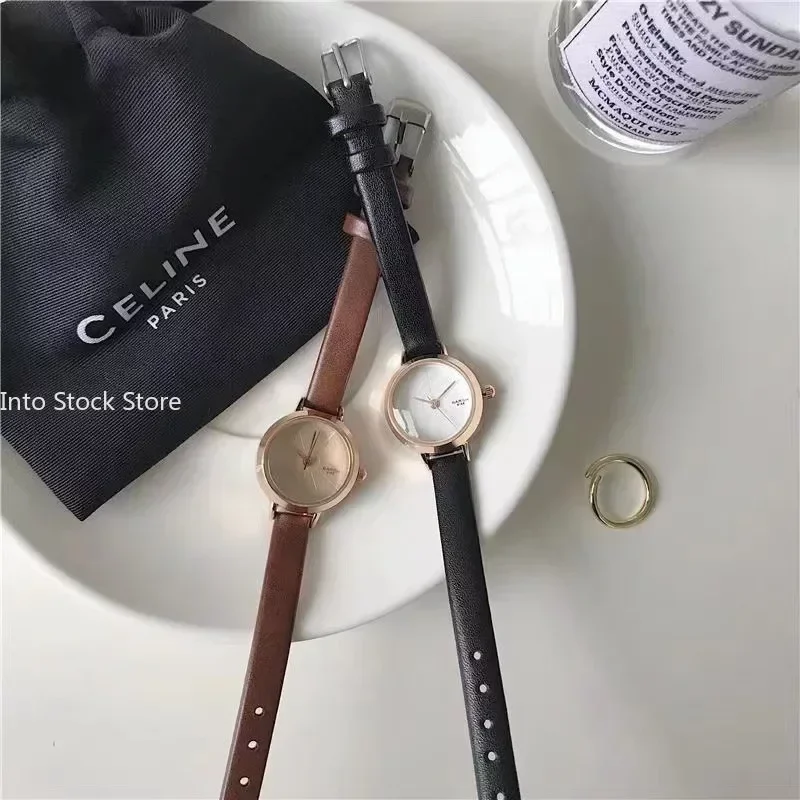 New Fashion Students Women\'s Watch Women\'s Simple Small Retro Leather Small Round Dial High Quality Quartz Wristwatches Relojes