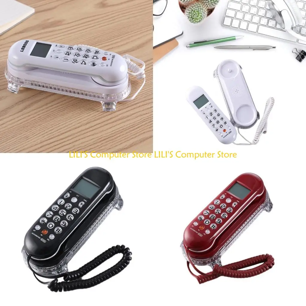 A52B Modern Size Phone Fixed Landline with Caller Flash LCD Display Redialing