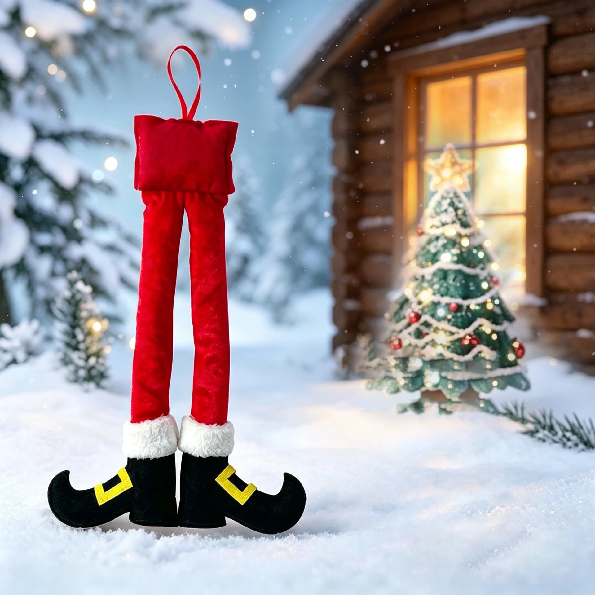 Year Christmas Elf Santa Legs Car Accessories Christmas Decor For Home Xmas Tree Pendants Ornaments HappyGifts