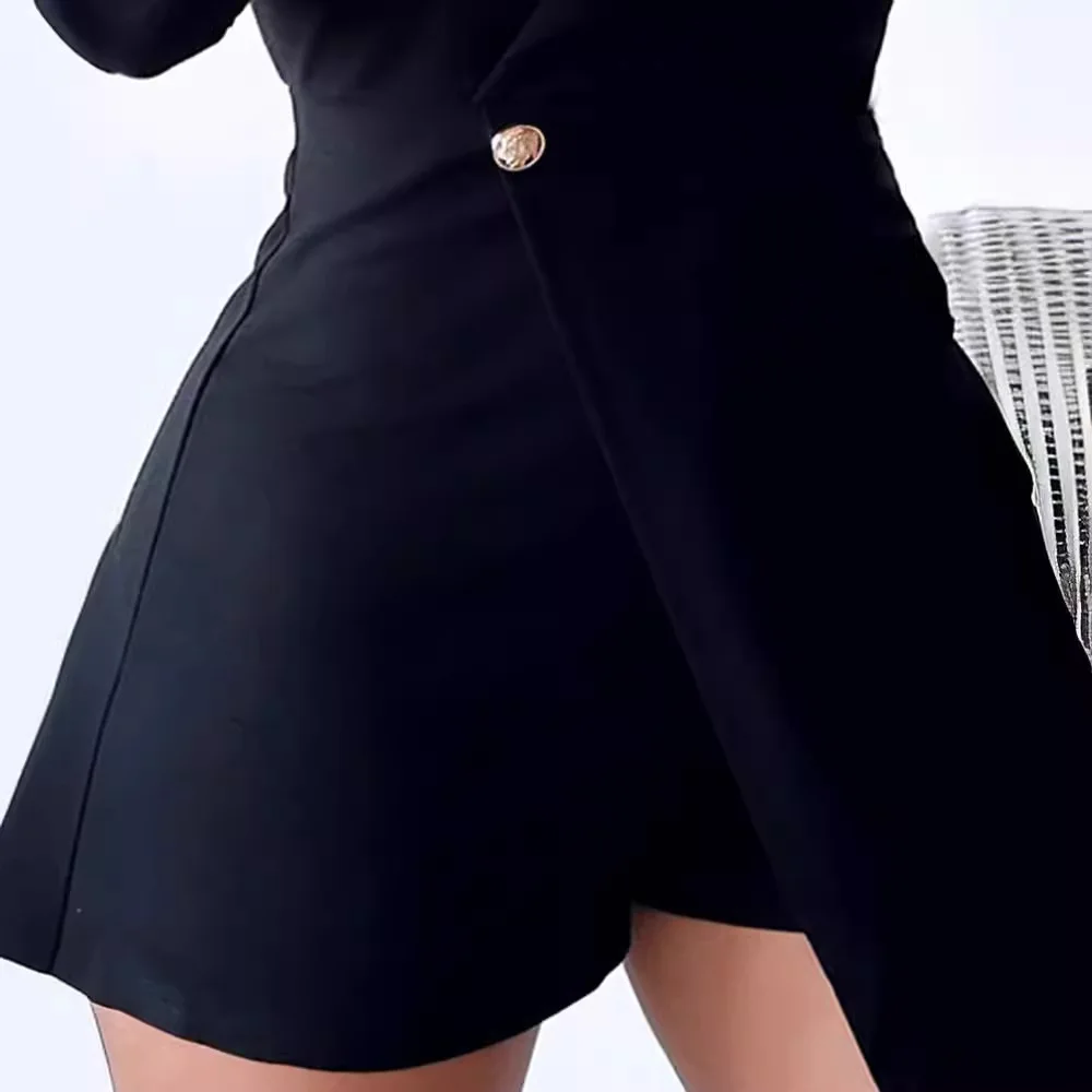 طقم شورت نسائي كاجوال بأكمام طويلة للتنقلات اليومية، طقم أزياء قصيرة لعمر 8-25 عامًا لموسم الربيع