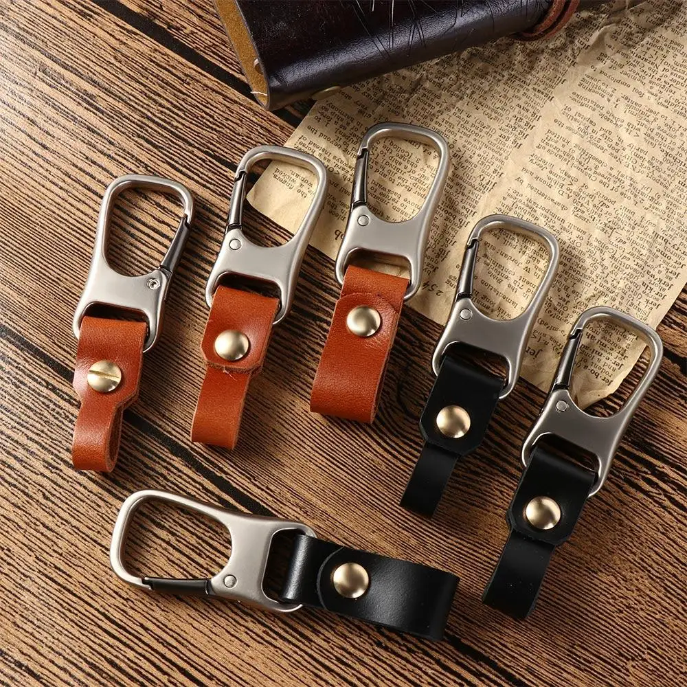 

Accessories Metal Waist Buckle Business Key Ring Genuine Leather Keys Organizer Car Key Holder Leather Keychain Car Keychain