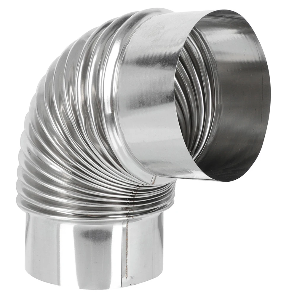 

Stainless Steel Elbow Chimney Exhaust Wood Stove Flue Extension Flexible Pipe Finishing
