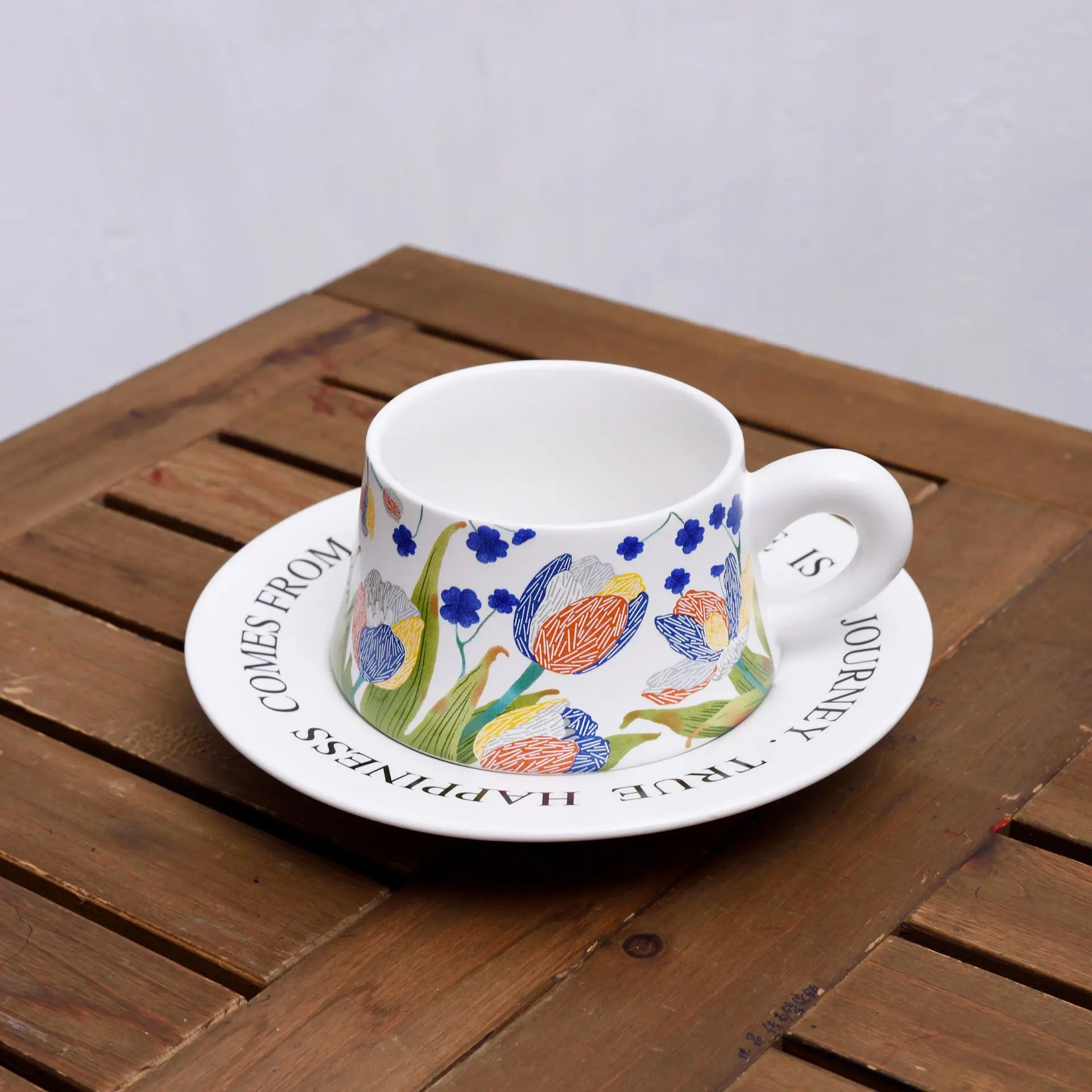 Original Design Coffee Cup and Plate Design Vintage Iris Flower Vintage Coffee Cup and Plate Lily of The Valley Coffee Cup