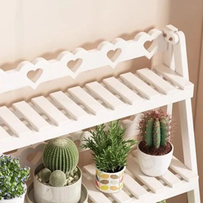 رفوف نباتات خشبية إسكندنافية للشرفة قابلة للطي من النوع المحمول أرفف نباتية متعددة الطبقات أثاث منزلي داخلي يدعم FYPS #5