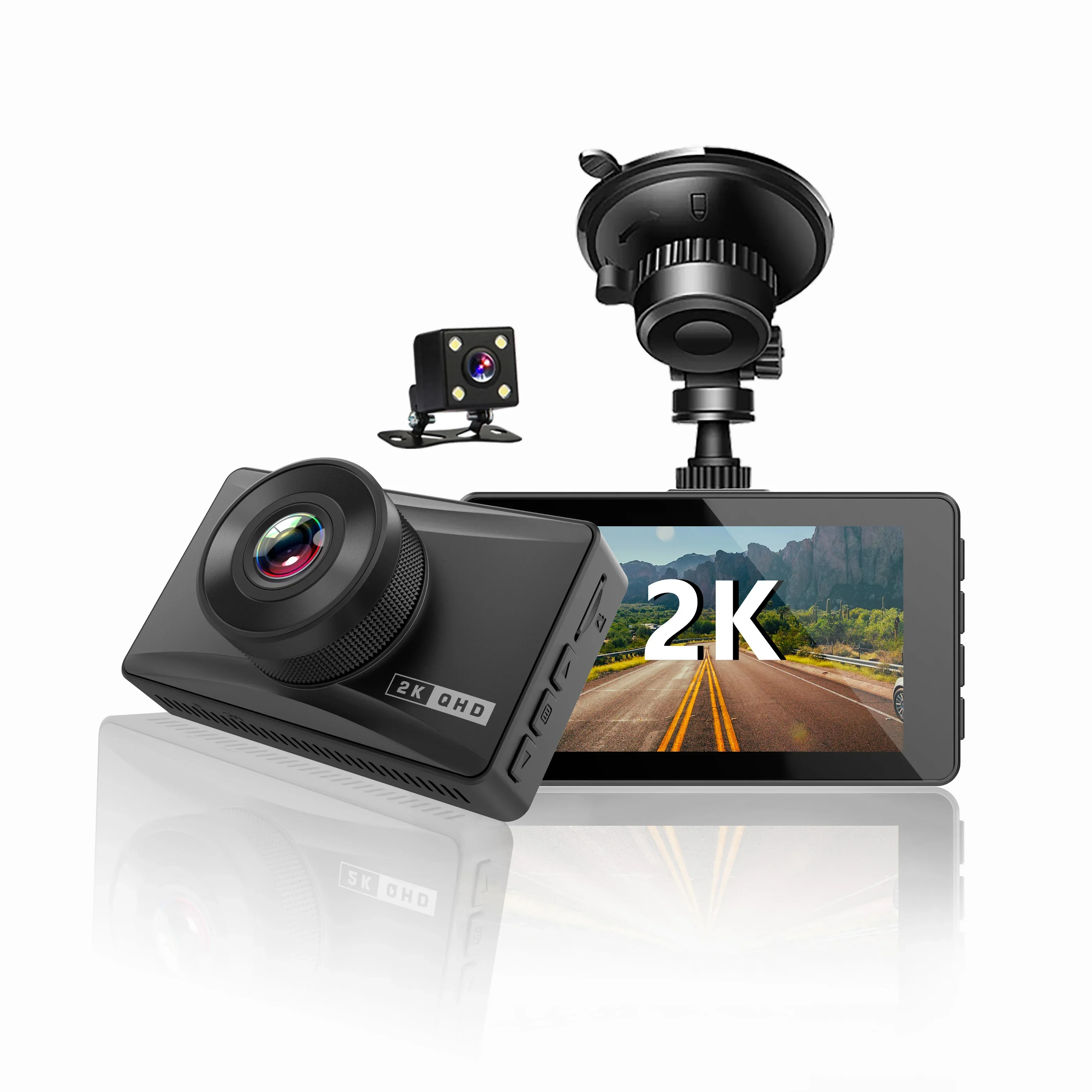 Dash Camera For Cars mobile DVR with Front and Rear 2K+1080P Dashcam Mobile Car Recorder car  black box car accessories