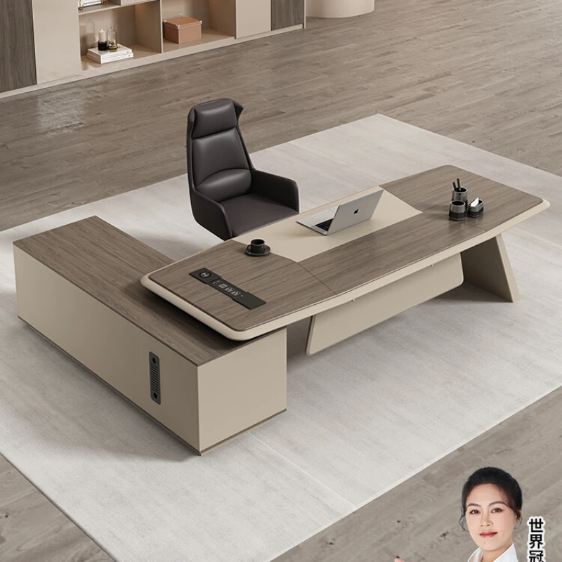 

Office desk, boss desk, minimalist modern large class desk, creative office desk and chair combination, president manager desk,