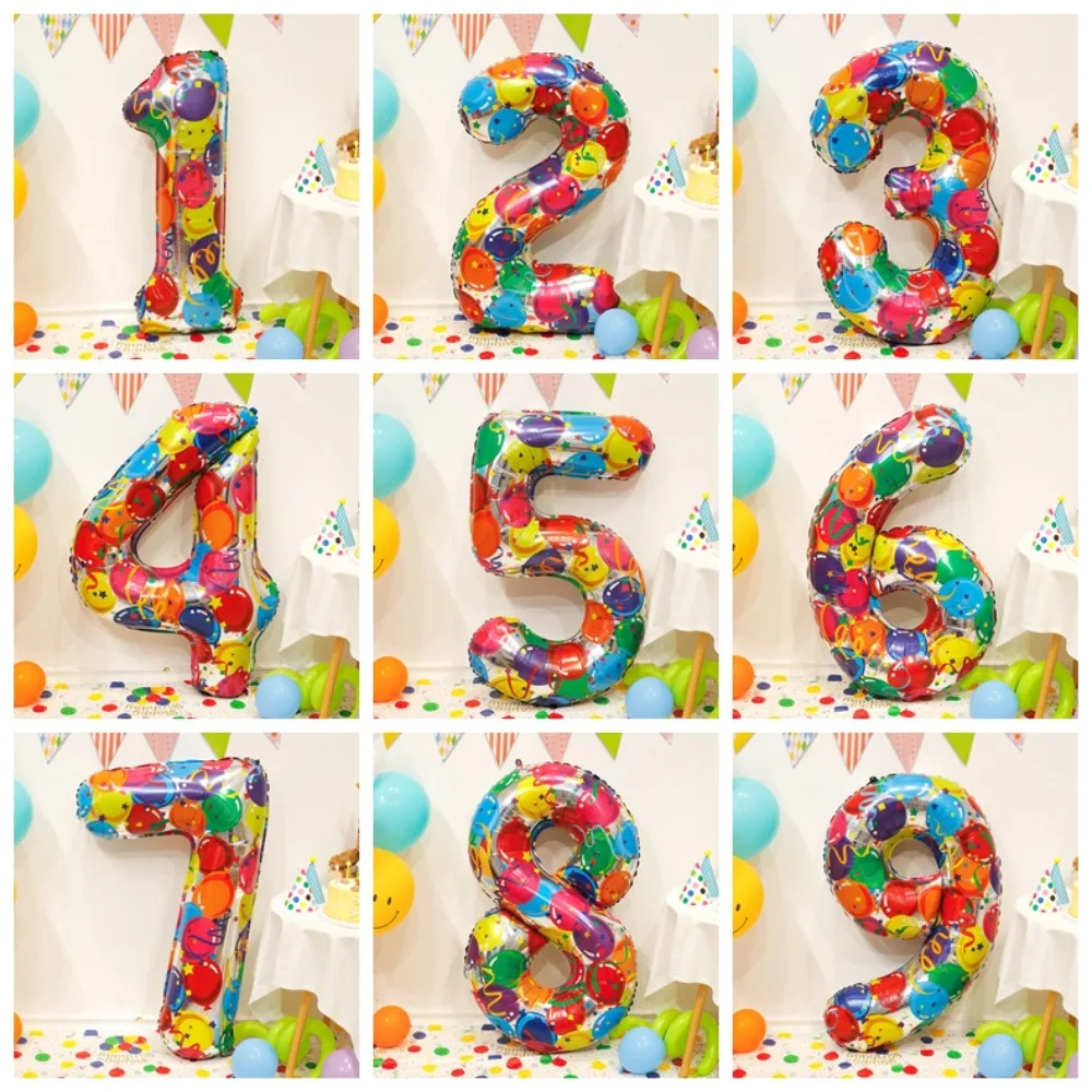 40 Inch Colorful Number Foil Balloons Giant Digital Colorful Digit Balloons Number Large Party Decorative Number Balloons