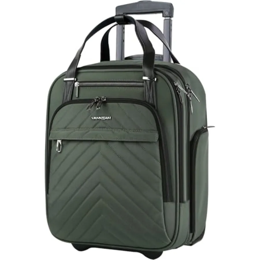 

Carry On Underseat 16-inch Multi-functional Underseater Lightweight Overnight Suitcase with Wheels, Roller Case for Men Women T