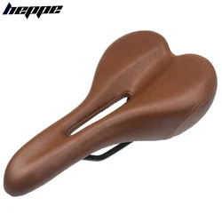 HEPPE MTB Road Bike Classical Saddle Hollow Bike Saddle Vintage Bike Seat Cycling Saddle Retro Cushion PU Leather Saddle