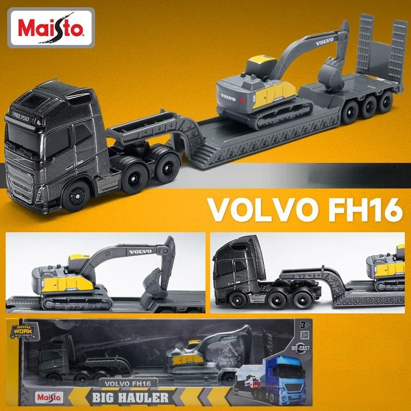 Mertrto Volvo FH16 Container Trailer Small Alloy Model Simulation Small Scale Car Model Decoration