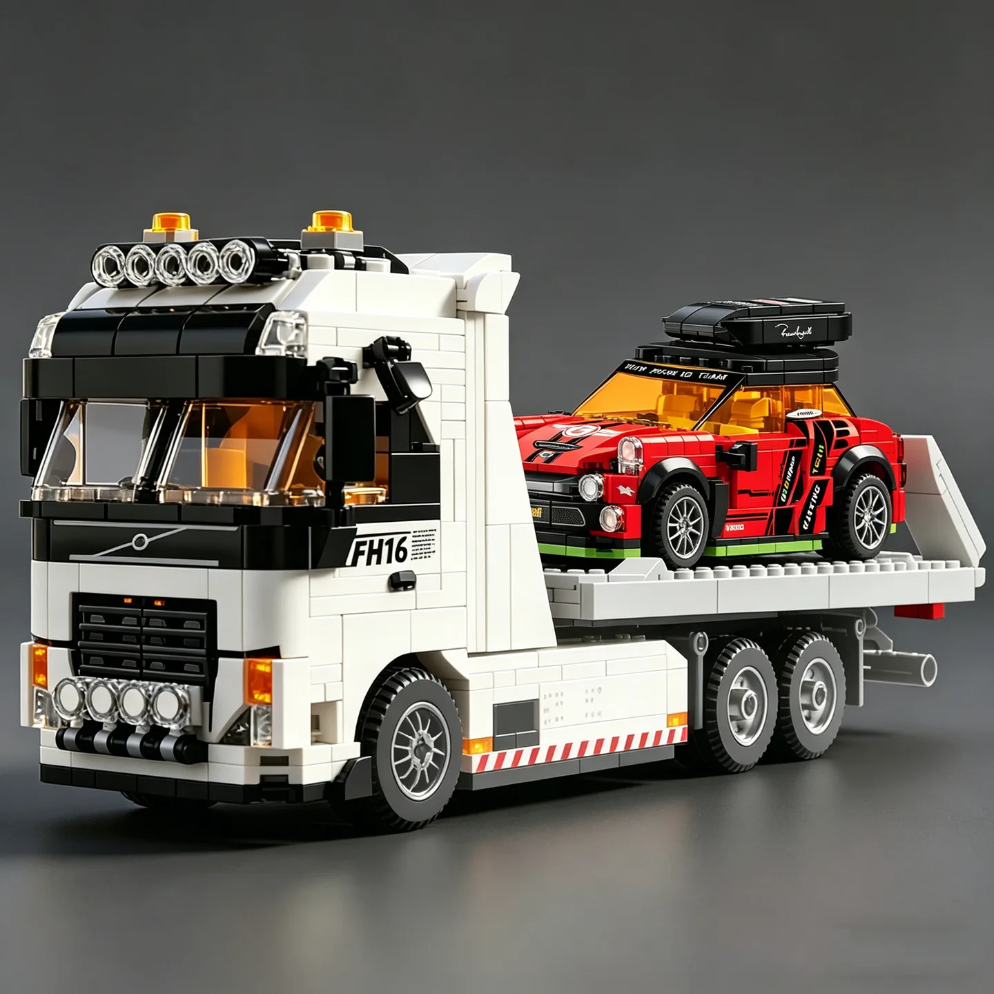 

FH16 rescue trailer 6x4‌ towing truck modular assembly caravan model truck toy DIY modification add-on travel version car