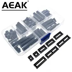 AEAK 66PCS/Lot DIP IC Sockets Adaptor Solder Type Socket Kit 6 8 14 16 18 20 24 28 40 Pin DIP-8 16-Pins DIP8 DIP16 IC Connector