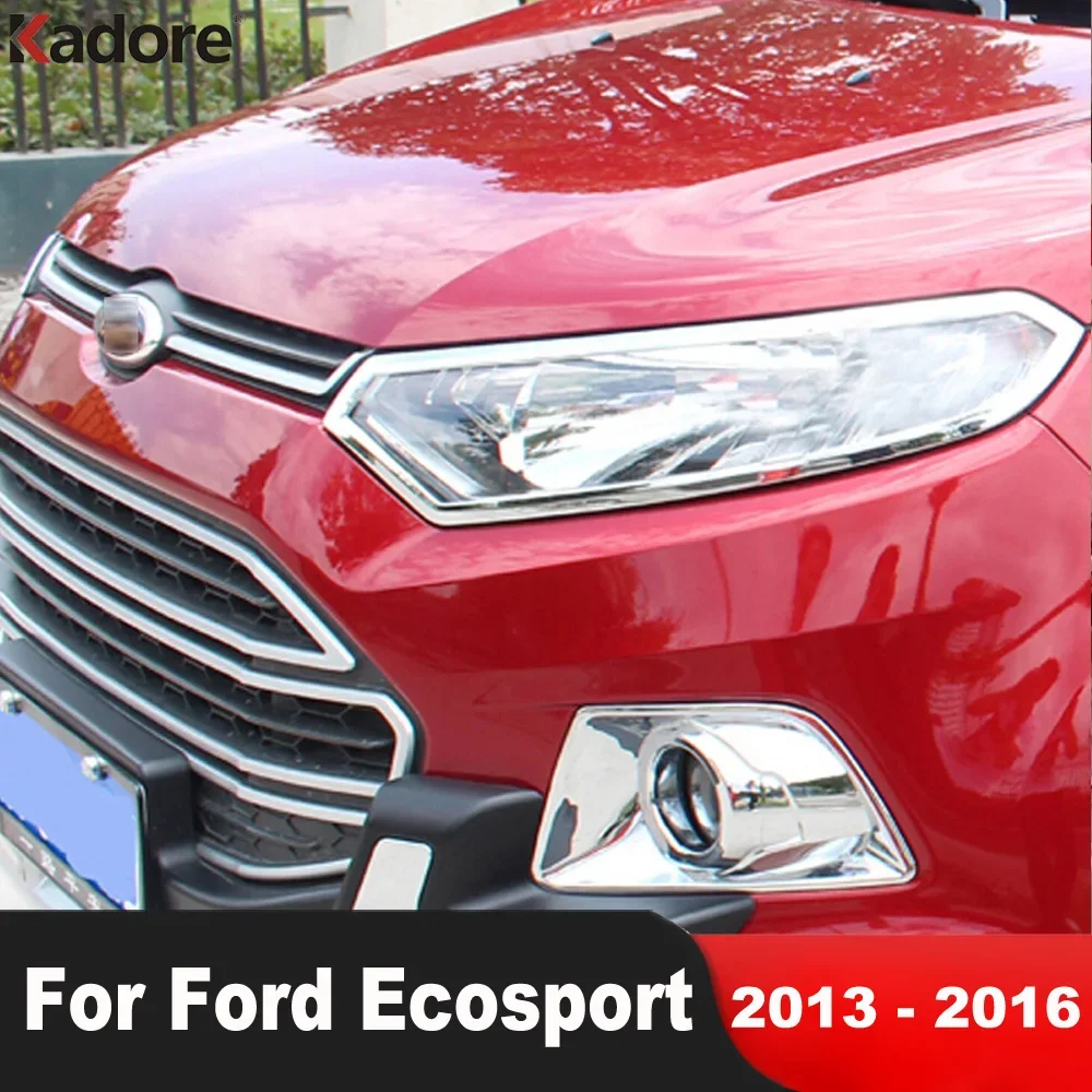 

Накладка на переднюю фару для Ford Ecosport 2013 2014 2015 2016, хромированная накладка на рамку фар автомобиля, аксессуары