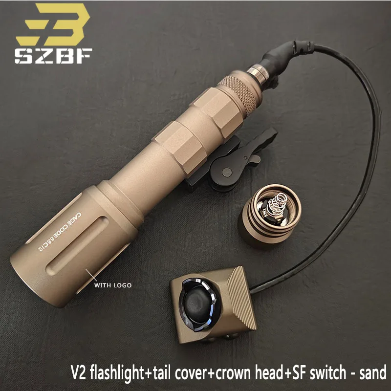 

Outdoor Tactical Metal v2 Flashlight Rifel Light Fit 20MM Picatinny Rail Hight Lumen Hunting Airsoft Light Hot Button