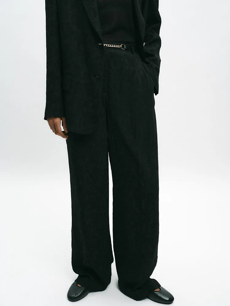 Zestaw: Kamizelka z poduszkami na ramionach, spodnie z wysokim stanem i rozcięciem, nowa jesienna odzież wierzchnia damska, tradycyjny chiński strój etniczny...