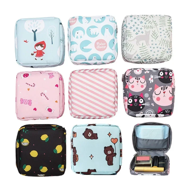 Mini Cosmetic Bag Flower Color Travel Toiletry Storage Bag Cactus Beauty Lipstick Makeup Cosmetic Bag Organizer Case