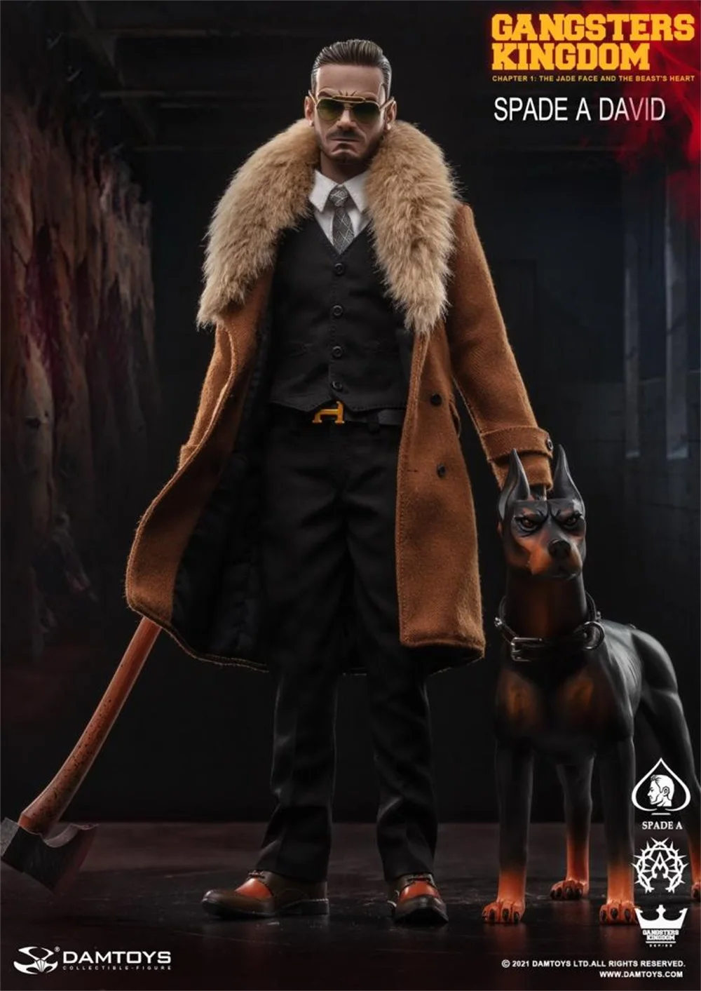 DAMTOYS DAM GK022 1/6 Gangster Kingdom Spades A David Butcher No Doberman Dog Full Set Action Figures For Fans Collectable