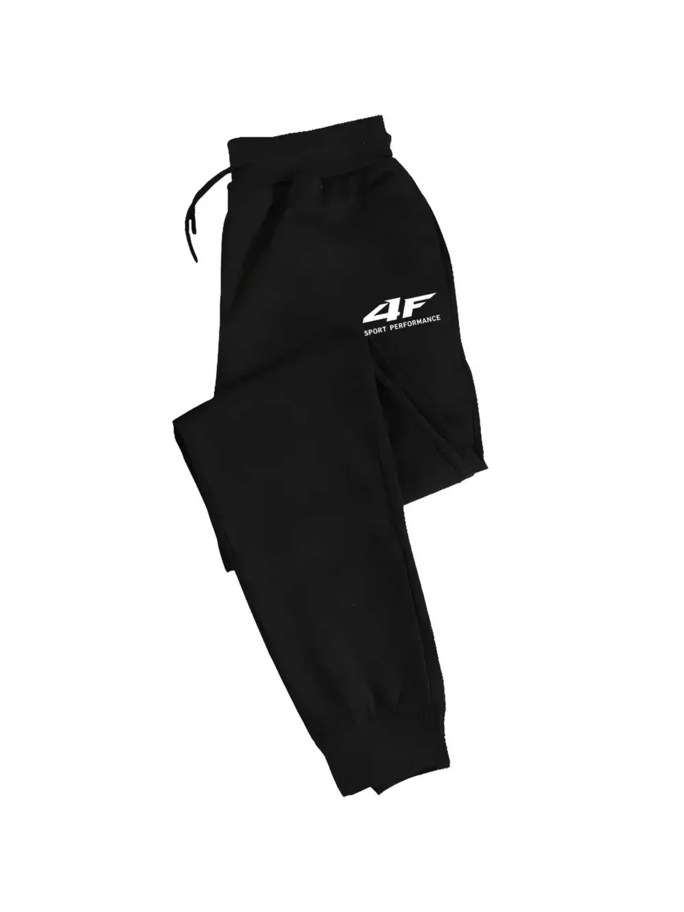 بنطال الركض باللون الأسود كاجوال 4F - مع حزام خصر مطاطي بسحاب وجيوب جانبية وقص عادي للجري في الهواء الطلق وأسلوب رياضي #3