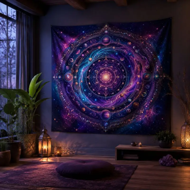 VIKAMA Skull Human Blacklight Tapestry, Neon Galaxy Wall Hanging, Psychedelic Blanket for Bedroom Dorm Decor