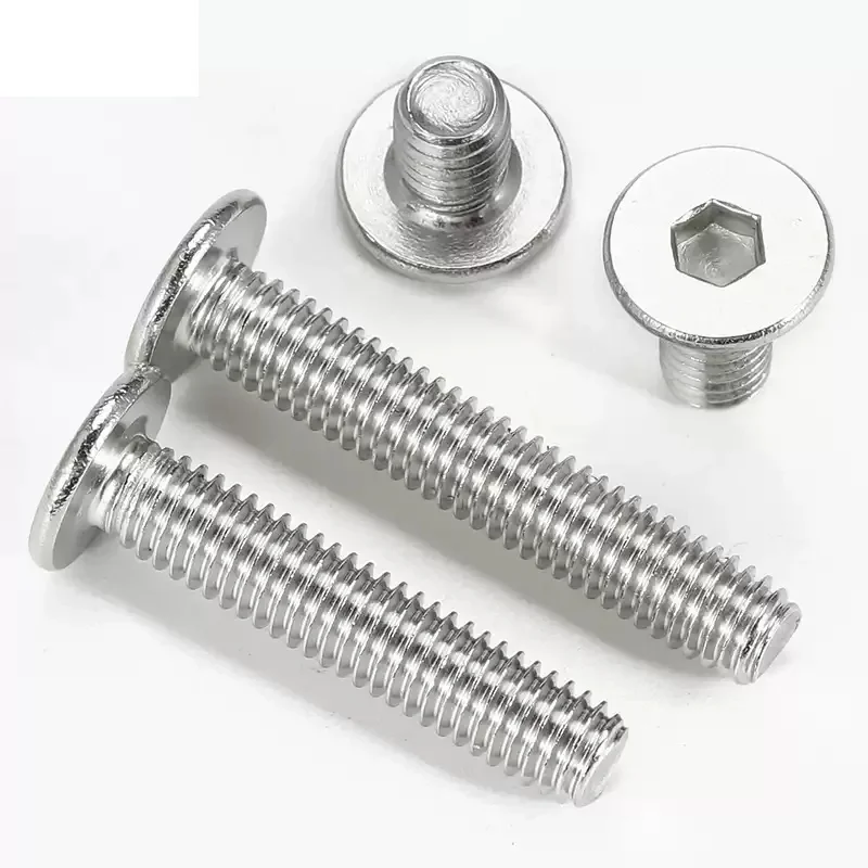M6-M12 Super Low Wafer Head Allen Bolt 304 Stainless Steel Hex Socket Ultra Thin Flat Head Cap Screw Industrial Fastening Parts