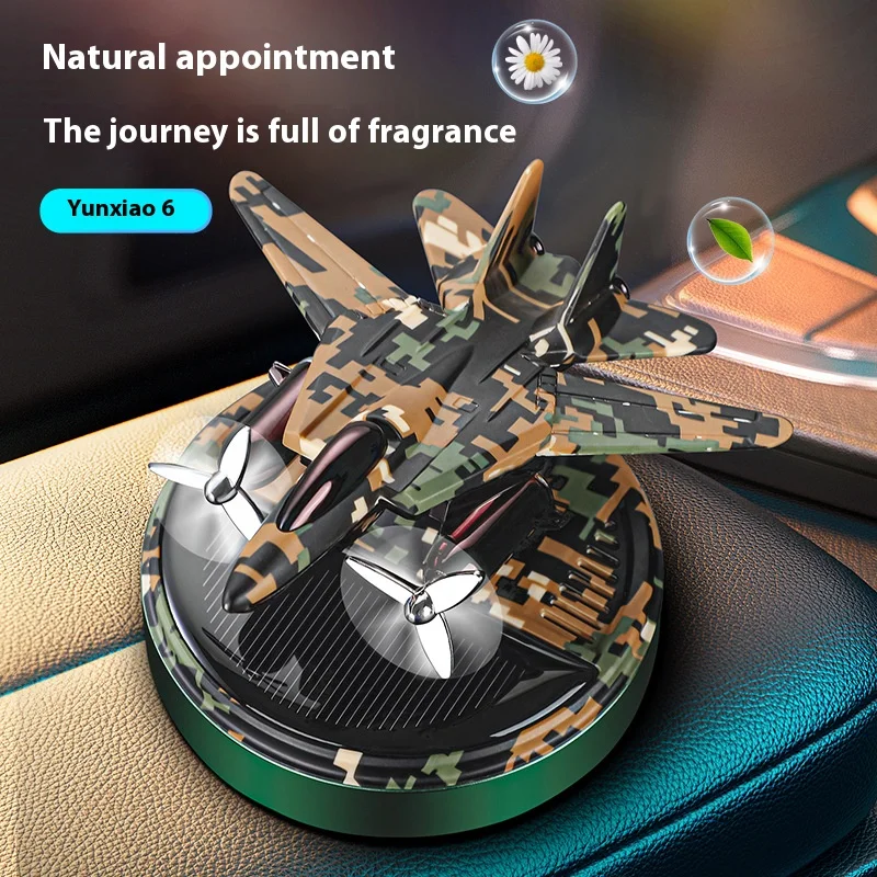 Solar Car Aromatherapy Airplane Rotating Car Diffuser Helicopter Fragrance Solar Propeller Rotating Perfume Diffuser Ornaments