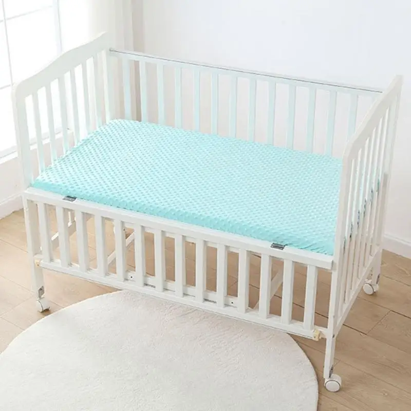 E06F Soft Minky Cradle Cradle Sheets غير ضارة للبشرة الحساسة لدى الأطفال عادةً