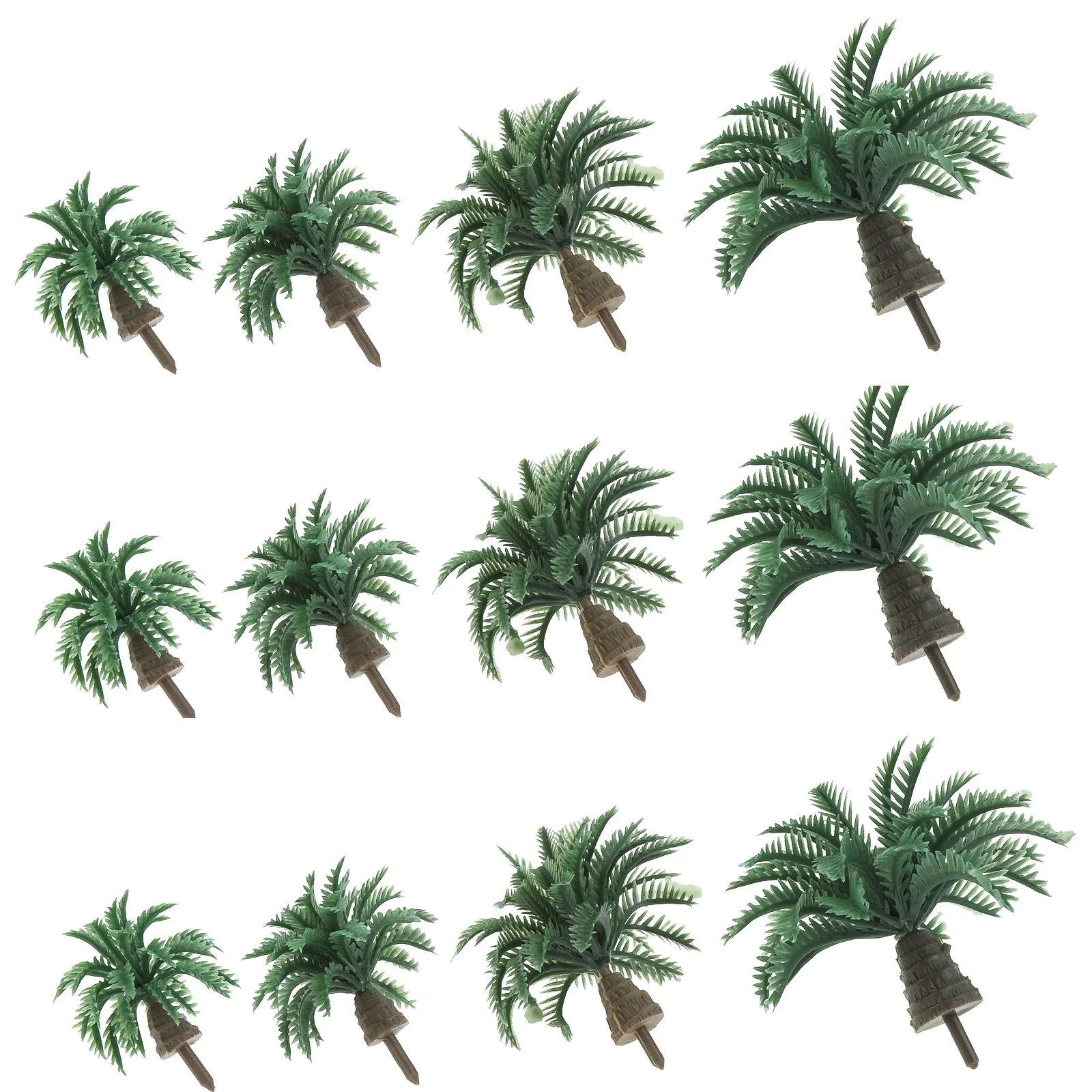 20pcs Dwarf Coconut Palm Trees Resin Mini Model Trees 2.5/3/3.5/4cm Artificial Forest Diorama DIY Park Railway Micro Landscape