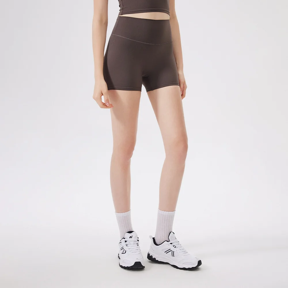 ぎこちないプリーツスポーツショーツ、バックポケット付き、ハイウエスト、ヒップリフティングスリークォーターパンツ、ランニングやフィットネスに最適