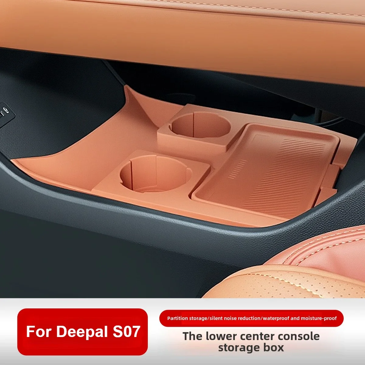 

For Changan Deepal S07 Under Central Control Storage Box Silicone Waterproof Console Organizer Tray Interior Accessories