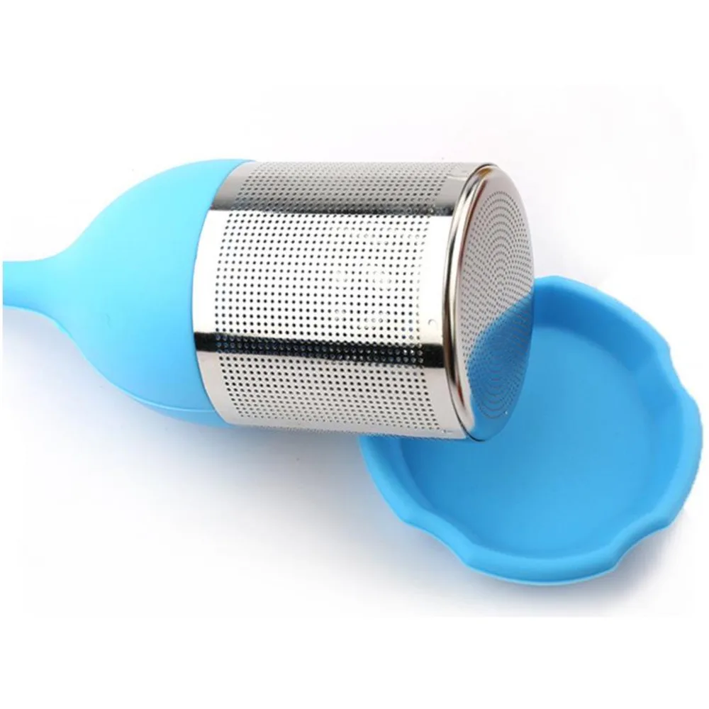 Strainers Silicone Tea Infuser With Drip Tray Leaves Shape Stainless Steel Infusers Strainer Filter Leaf Diffuser Infusor de te