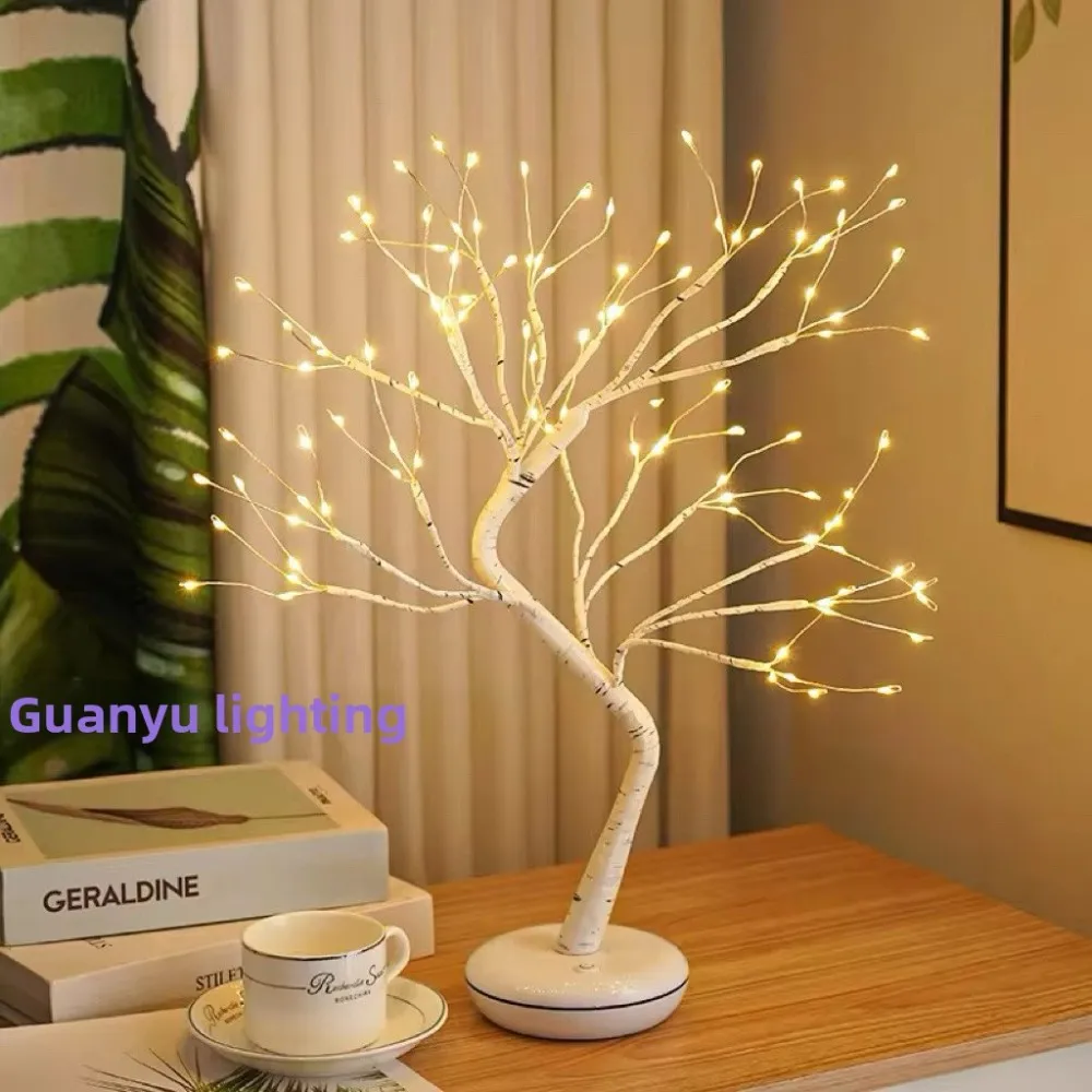 

LED Copper Wire Christmas Tree Light with Colorful Branches USB Battery Powered for Holiday Home Decor Indoor Outdoor Use